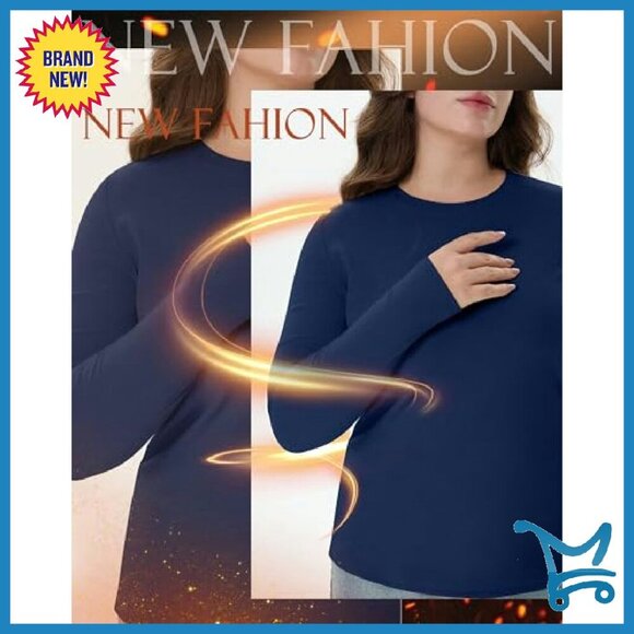 Plus Size Thermal Long Sleeve Shirts Fleece Lined Slim Fit 3 Pack - Picture 5 of 8